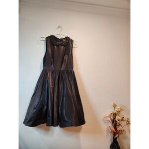 Alice + Olivia Black Dress‎ Beaded Collar Sleeveless Party Cocktail